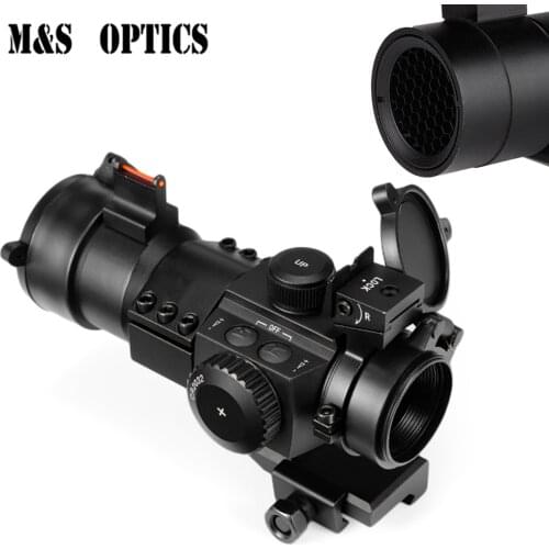 Optics Sight 1X30 Fiber Optical Aim Sight Collimator Red Dot For Air Rifle Hunting Airsoft Scopes With Front Sight