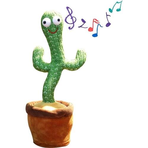 Dancing Cactus Plush Toys Electronic Singing Decoration for Kids Funny Early Childhood Education Gift 2021
