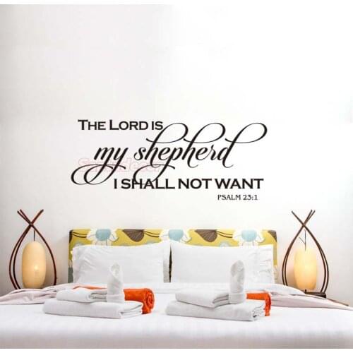 The Lord Is My Shepherd Wall Sticker Bible Verse Wall Art Decal Religion Home Decor Poster Living Room Psalm 23: 1 Decoration