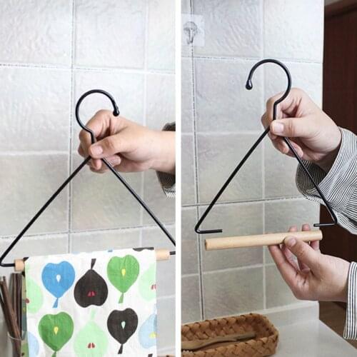 Kitchen Towel Rack Tissue Paper Roll Holder Scarves Triangle Dish Cloth Stand Shelf Bathroom Toilet Storage Hook Wood Organizer