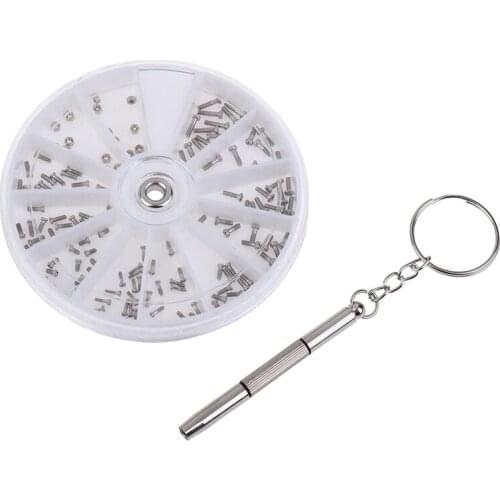 120 Pcs/Box Stainless Steel Assorted Glasses Screws Set With Small Screwdriver For Glasses, Watches, Electronic