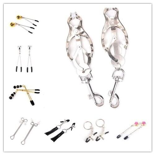 1 Pair 12 Styles Metal Nipple Clamp,Breast Clip,Nipple Clip,Breast Clamp,Female Breast Clip Clitoris Clips BDSM Sex Toys