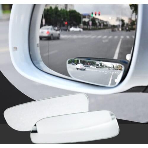 1Pair Blind Spot Mirror 360 Degree HD Glass Convex Lens Frameless Adjustable Blind Spot Mirror for All Universal Vehicles Car