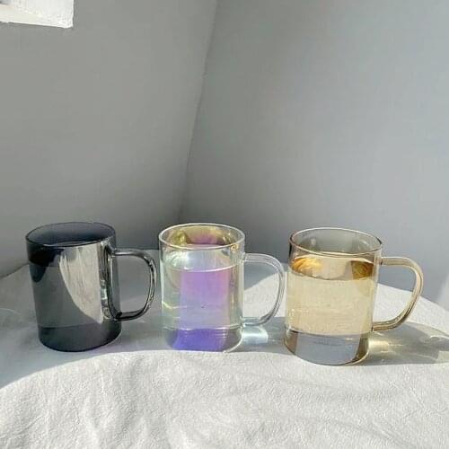 Colorful Glass Cup Drink Water Cup Ins Style Simple Luxury Colorful Glass Home Juice Cup Solid Color Gift