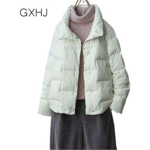 White duck down jacket women short Korean style loose fashion women 90% White Duck Female Down Coats Mujer Fashion