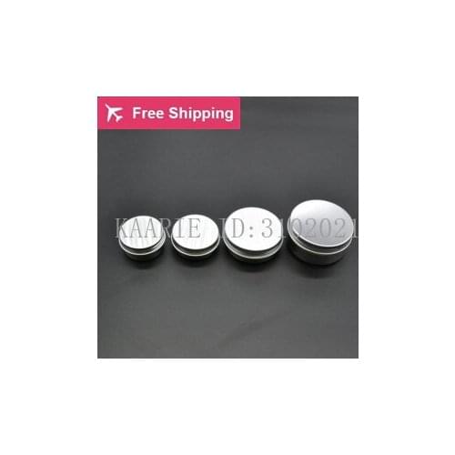 10g/15g/20g/30g/50g refillable empty round aluminum metal tin cans bottle with lids , cosmetic cream container box aluminum jar