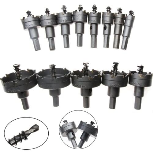 13Pcs TCT Carbide Tip Core Drill Bit Hole Saw Metalworking Cutter For Stainless Steel Alloy Metal Drilling 16-53mm Drill Bit