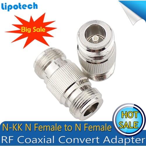 2pcs/lot N-Type N-KK N Female to N Female Dual Pass Connector RF Coaxial Connectors Convert Adapter Lead Alloy Surface