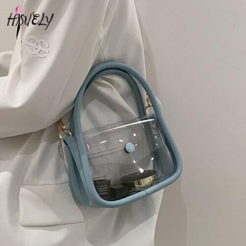 2021 Fashion Summer Clear Women Transparent Shoulder Bag Female Jelly Handbags and Purses Small Square Crossbody Bags Bolsos