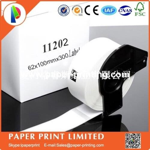 40 Rolls Compatible DK-11202 Label 62mm*100mm Compatible for Brother Label Printer All Come With Plastic Holder 300Pcs/Roll