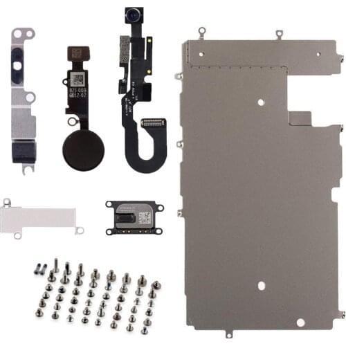 7pcs/set Full Set lcd Parts For iPhone 7 7 Plus LCD Display metal Plate Front Camera Ear Speaker home button Flex cable