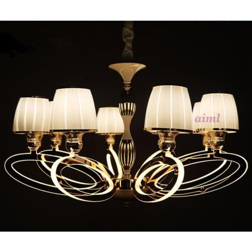Acryl LED lamp body glow droplight 8 Heads swan Chandeliers night-light 90-260V LED bulb Simple personality Chandeliers