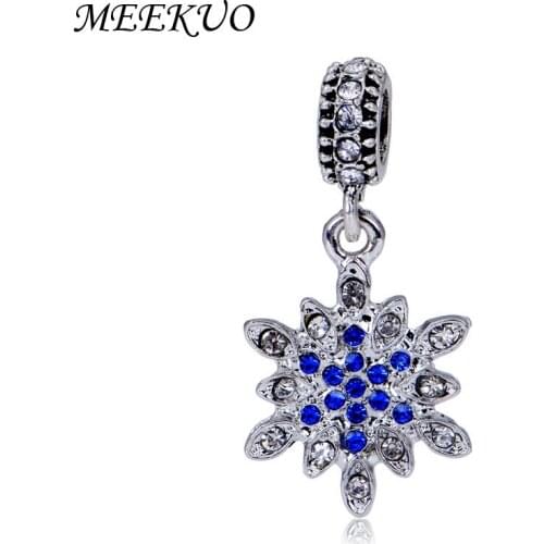 Crystal Flowers Hamsa Hand Beads Charms Fit Bracelets & Bangles for Women DIY Jewelry Gift