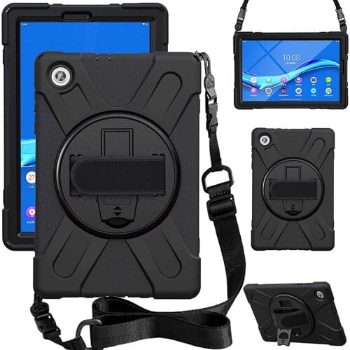 Case For Lenovo Tab M10 Plus TB-X606X X606F 10.3"M10 X505F/X605 Heavy Duty Shockproof Cover Kickstand Handle Shoulder Strap Case