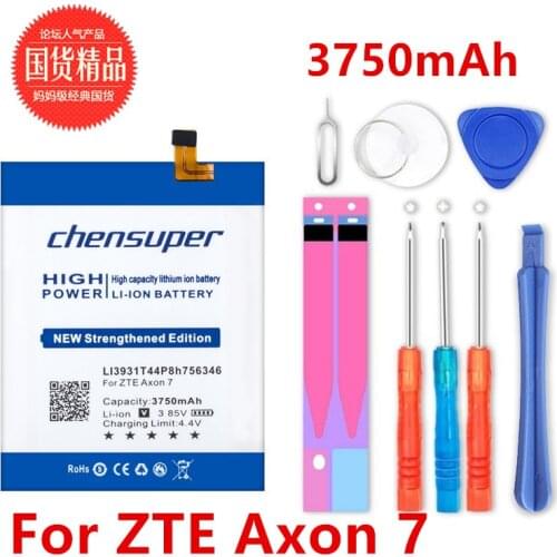 Chensuper 3750mAh LI3931T44P8h756346 Battery For ZTE Axon 7 Battery 5.5 inch A2017+Free tool Mobile phone stents Holder Stickers