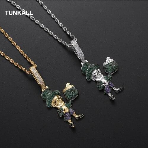 CZ Brass Pendant Necklace & Pendant Bling Bling Men And Women Rock Jewelry CN216