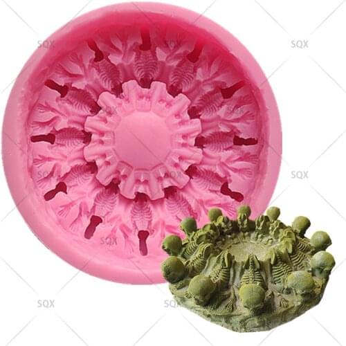 NEWEST3D Skull Ashtray Cake Silicone Mold Chocolate Gypsum Candle Soap Candy Kitchen Baking Mold18150