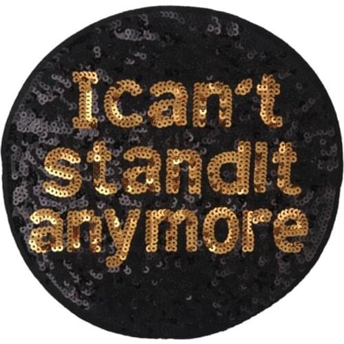 T shirt Women patch sequins 235mm I can't standit anymore deal with it biker patches for clothing stickers 3D t shirt mens