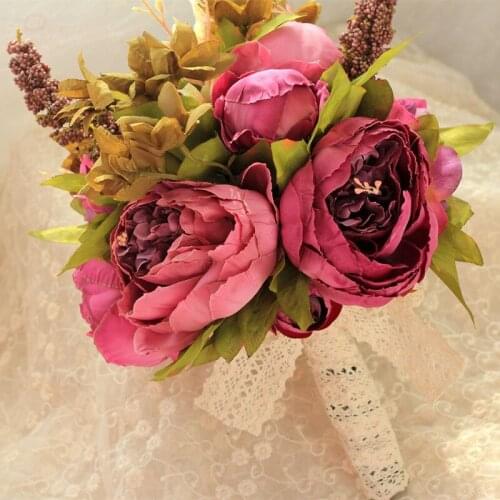 Artificial Wedding Flowers Bridal Bouquets Wedding Bouquet with Flowers Vintage Lace