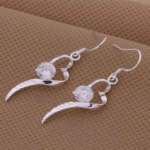 AE250 925 Jewelry Silver Color Wholesale Popular Charm Earrings For Women , Luxury Goods Heart /arvajjca Aknajbua