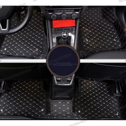 Leather car floor mats for skoda octavia 2013 2014 2015 2016 2017 2018 2019 interior accessories carpet cover foot mk3 a7