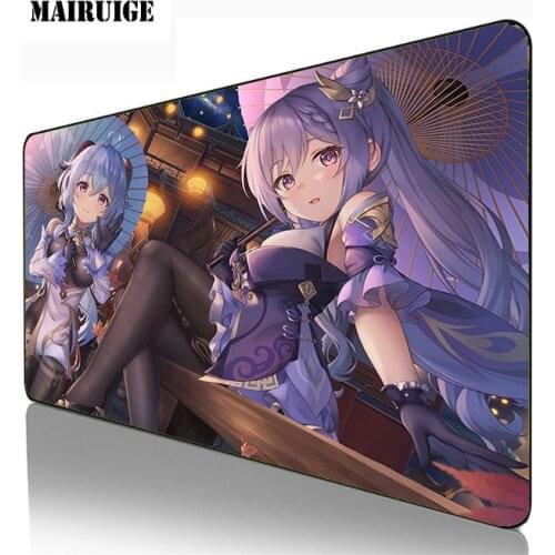 Mairuige 40*90cm Genshin Impact Gaming Computer Large Mouse Pad Gamer Locking Edge Keyboard XXL DeskMat PC MiceMats
