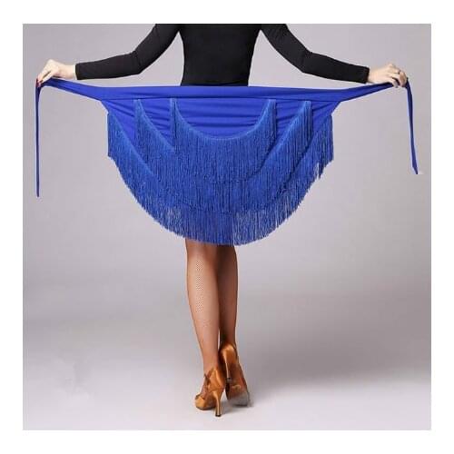 Latin Dance Skirt For Women Fringe Tassel Hip Scarf Latin Dancing Skirt Wrap Ballroom Competition Practice Latin Dress