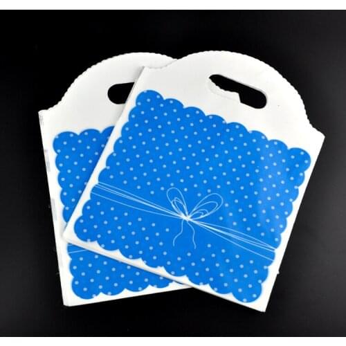 Hotsale 50pcs/lot 18x23cm Blue Plastic Bags For Boutique Shopping Plastic Gift Bag With Handle Plastic Jewelry Packaging Bags