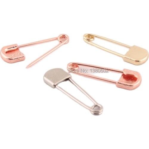 30pcs/lot Metal 35mm Rose Gold /Gold /Silver Color Safety Pins Brooch pins Sewing accessories