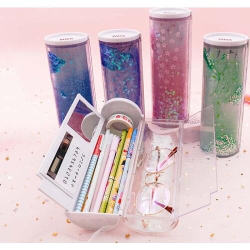 Cute Quicksand Pencil Case Kawaii Animal Estuche Escolar NewmeBox Piornik Szkolny With Calculator Trousse Scolaire Pencil Box