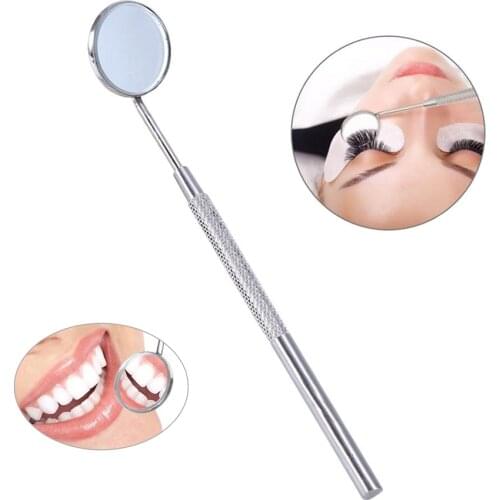Multifunction Stainless Steel Checking Mirror for Eyelash Extension,Portable Teeth Clean Oral Mirrors Mouth Tooth