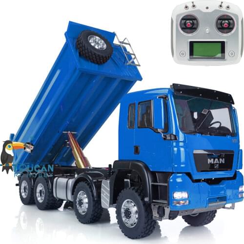 LESU MAN 8*8 1/14 RC Hydraulic Lifting Dumper Truck Model Motor ESC Painted Car THZH0349