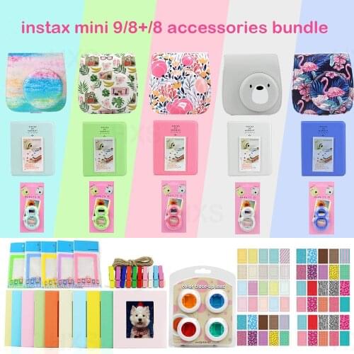 Fujifilm Instax Mini Instant Film Camera Accessories Bundle with Case/Album/Filters/Photo Frames/Stickers fr Instax Mini 9 8 8