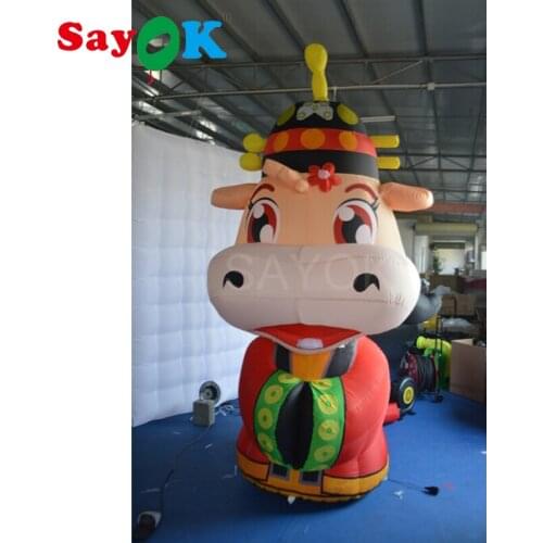 2.5m /8.2ft H Oxford Fabric Inflatable Cow, Inflatable Bull for Advertising Promotion Festive Party Decoration