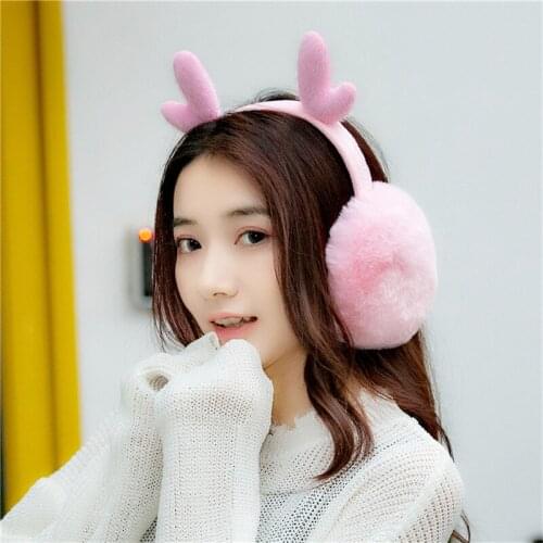 Antler earmuffs Korean style cute winter warm plush antler earmuffs fashion earmuffs