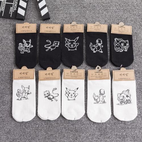 5 Pair/lot Cartoon Pokemon Socks Boys Girls Invisible Sock Fashion Anime Pikachu Ankle Socks Party Cosplay Costumes 11 Styles