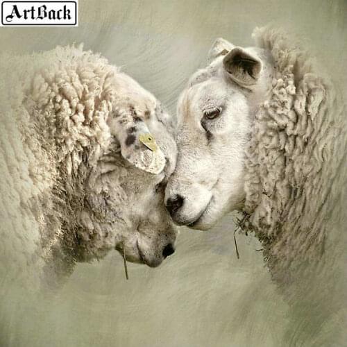 Full square sheep 5d diy diamond painting lamb sticker diamond mosaic animal painting home decoration crafts