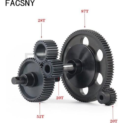 RC Car Transmission All Metal Internal Gears Set with Motor Gear for 1/10 RC Crawler Axial SCX10 Gearbox Upgrade Parts