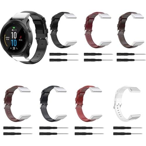 22mm Genuine Leather Watch Band Strap For Garmin MARQ fenix 5/5Plus forerunner 935/945 quatix 5/5 Sapphire Approach S60 Watch