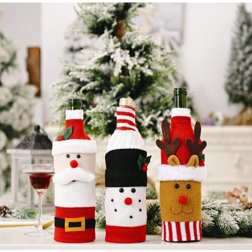 Christmas Decorations for Home Santa Claus Wine Bottle Cover Christmas Ornament Gift New Year 2022 Adornos De Navidad 2021