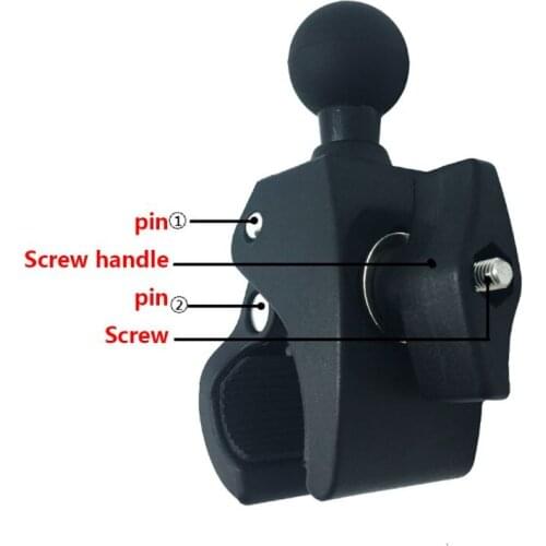 Motorcycle Bicycle Handle Bar Rail Mount with 1 inch Ball Mount for Gopro Action Camera for Ram Mount Handlebar Clamp F19A
