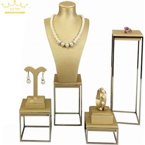 Silver Quality Plating Stainless Steel Jewelry Earring Display Necklace Showcase Jewelry Display Rack Stand Holder