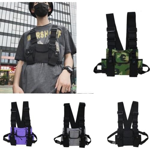Tactical Vest Nylon military Vest chest rig Pack Pouch Holster Tactical Harness walkie talkie radio Waist Pack for Two Way Radio