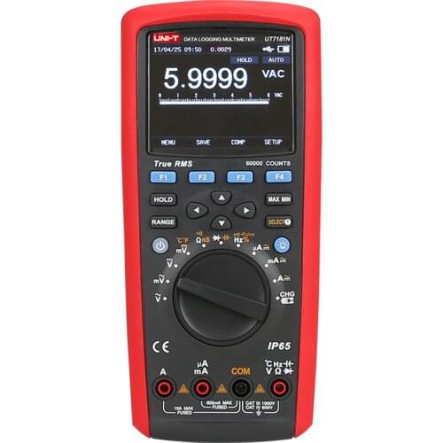 UNI-T Industrial Multimeter UT181A True RMS Capacitance Temperature Resistance Meter Auto Range IP65 DMM 60000 Count PC Software