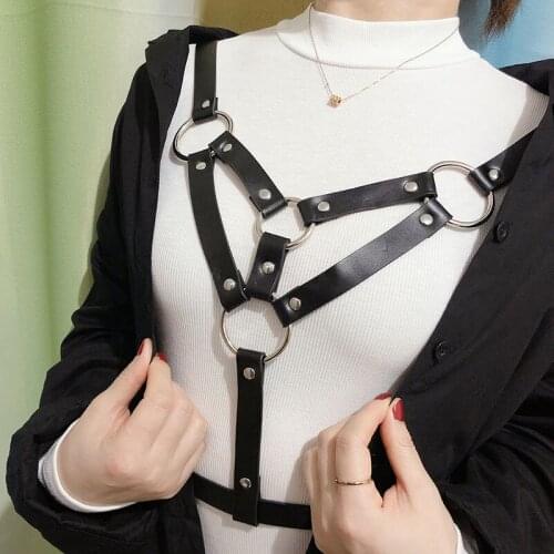 Usexy BDSM Lingerie Body Bondage Women Leather Harness Garters Belts Underwear Chest Straps Bustier Harajuku Gothic Accessories