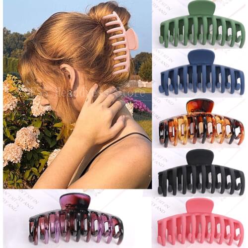 Solid Color Claw Clip Large Barrette Crab Hair Claws Bath Clip Ponytail Clip for Women Girls Hairpins Headwear Hair Accessories
