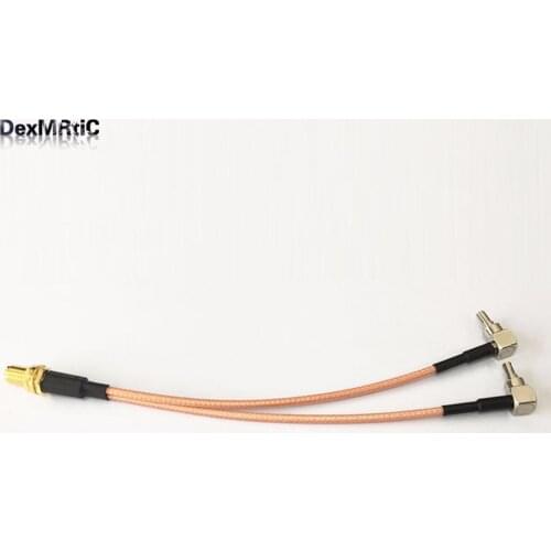 1PC New RF RP-SMA Female to Y type 2X CRC9 Right Angle Connector Adapter Combiner Cable Pigtail RG316 15CM for HUAWEI Modem