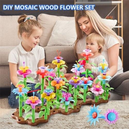 104 Pcs/box Flower Garden Building Toys for Girls Children Flower Arrangement Toy Assembling Garden Educational Toys for Kids