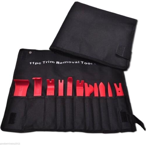11Pcs/Set Car Plastic Trim Removal Tool Audio Door Panel Open Molding Set Kit Pouch Pry Tool Auto Interior Hand Tools New