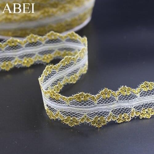 2.7cm 10yards Double Sides Gold Lace Trimming Handmade Sewing Garments Accessories DIY Handicraft Wedding Party Dress Gift Bows